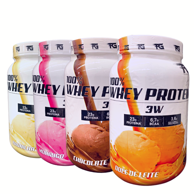 Kit 3 Potes Whey Protein 3W 900g Fast Gold Nutrition