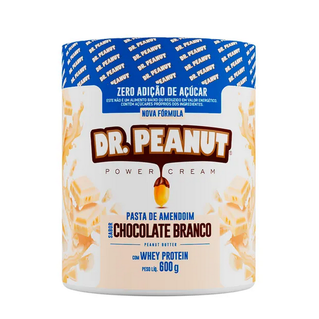 Pasta de Amendoim Dr Peanut Chocolate Branco C/ Whey 600g