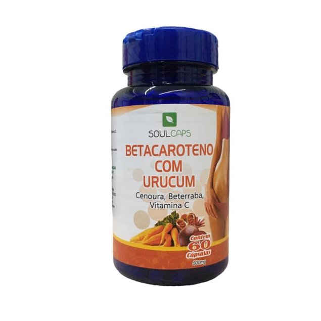 Betacaroteno Com Urucum 60 Cáps 500mg Soulcaps