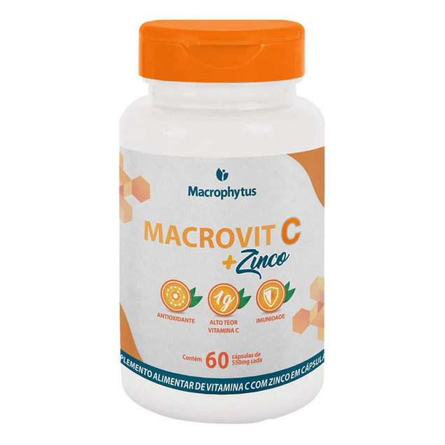 Vitamina C + Zinco Macrovit 60 Cáps 1g Macrophytus