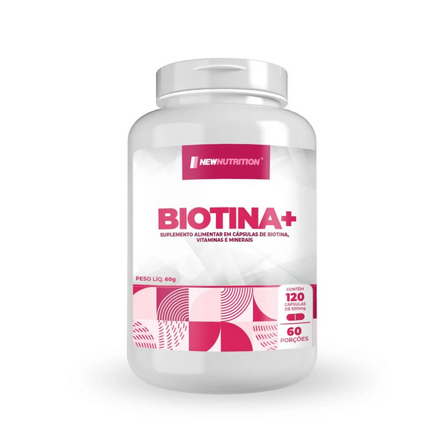 biotina new nutrition 60 capsulas nossa forma suplementos 2