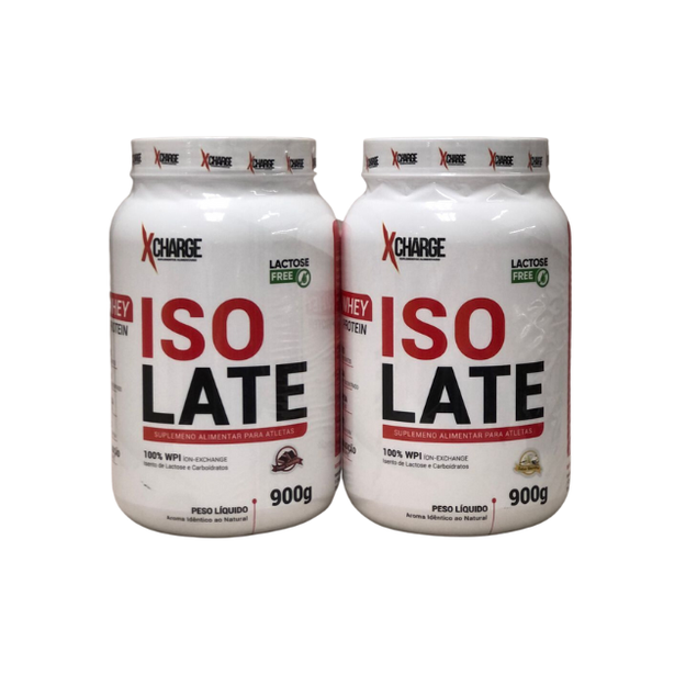 Kit 2x Whey Protein Isolate Isolado 900g Cada - X Charge