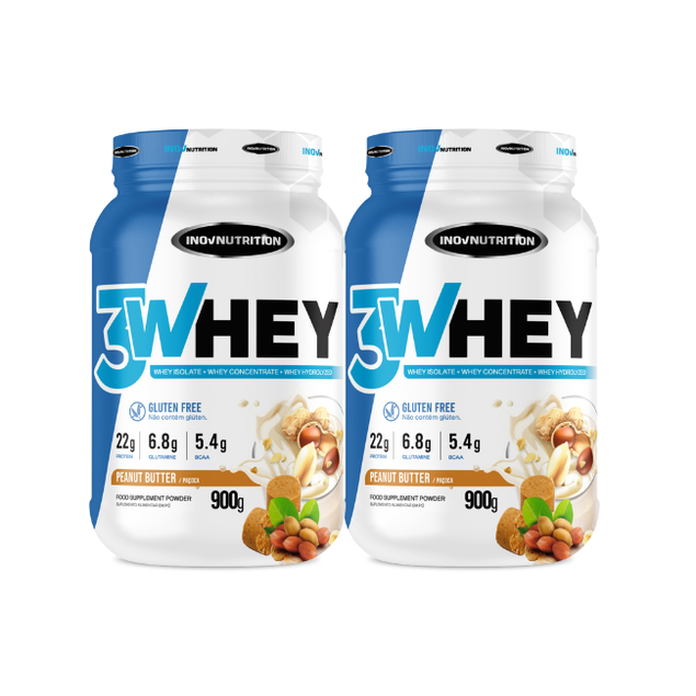 Kit 2 Potes Whey 3W Inov Nutrition 900g Cada