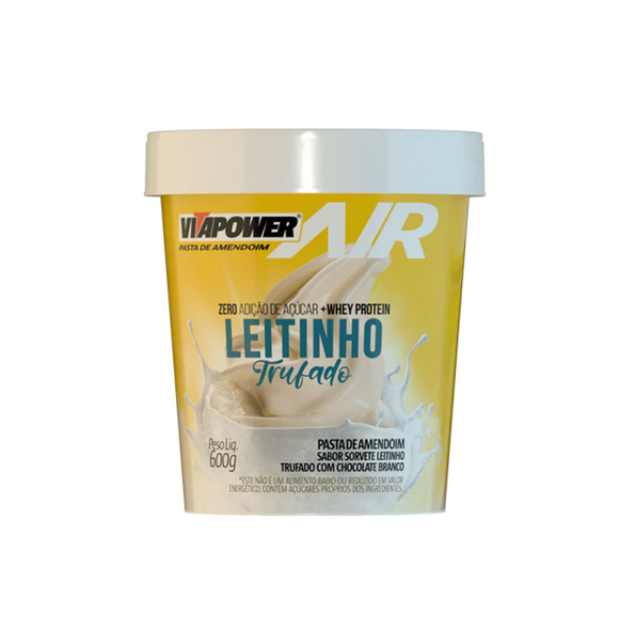 pasta de amendoim vita power leitinho trufado 600g nossa forma suplementos 1