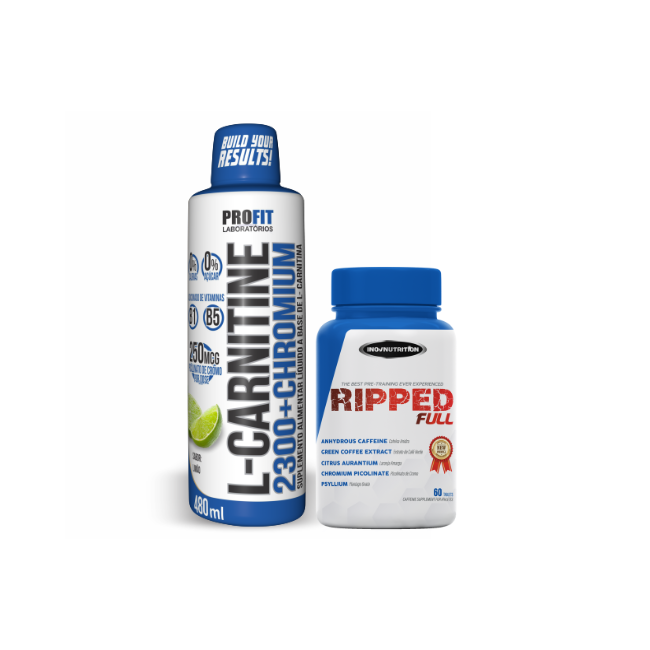 Termogênico Ripped Full 60 Tabs + L-Carnitina 480ml Profit