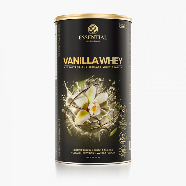 vanilla whey 750g essential nutrition nossa forma suplementos