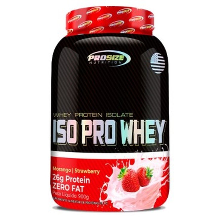 iso pro whey 900g morango pro size importado original