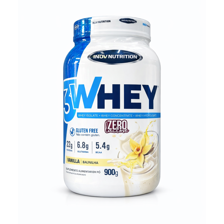 Whey Protein 3W - ZERO LACTOSE - 900G - Inov Nutrition