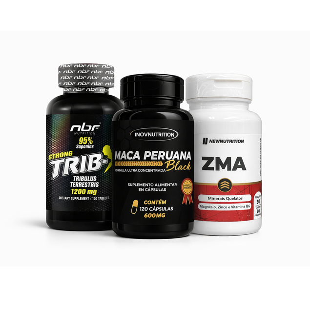 Kit Libido - Tribulus Terrestris + Maca Peruana + ZMA (Zinco +