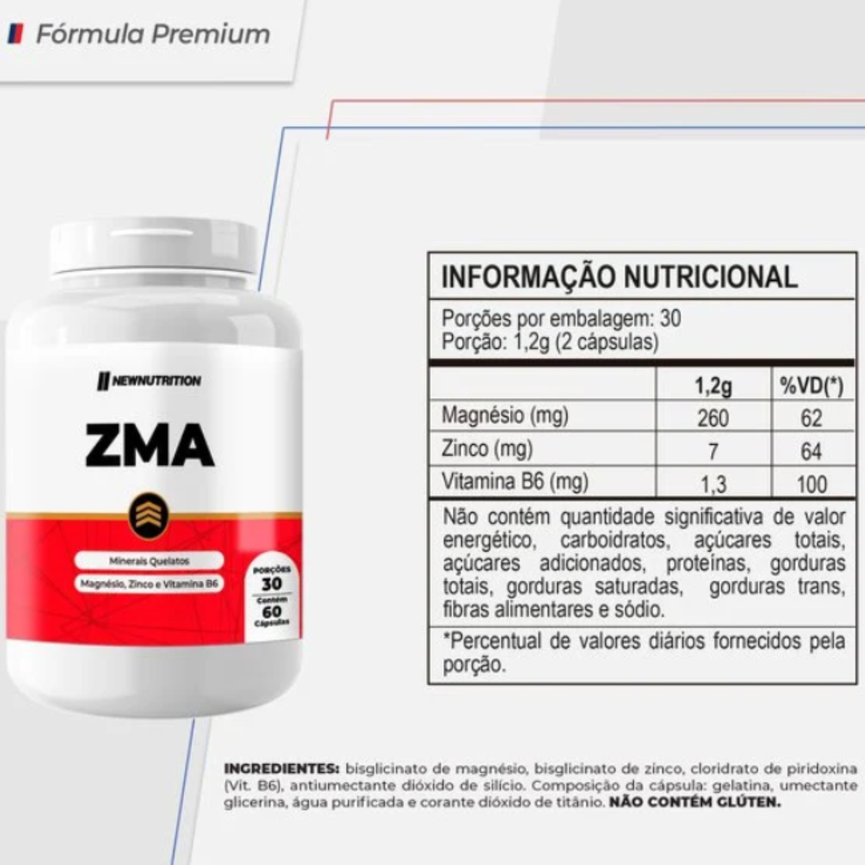 ZMA 60 Cápsulas 680mg New Nutrition